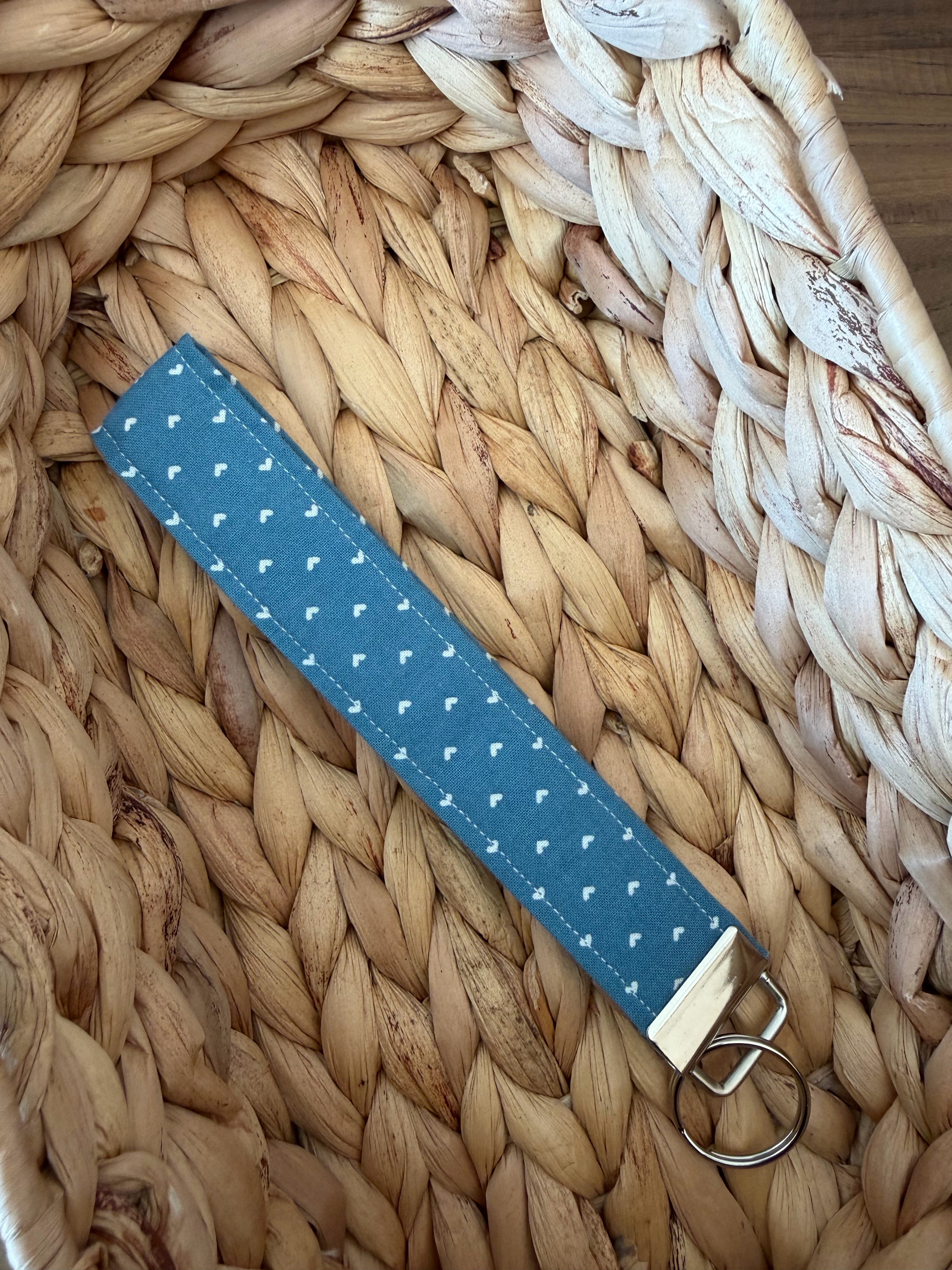 Blue heart wristlet