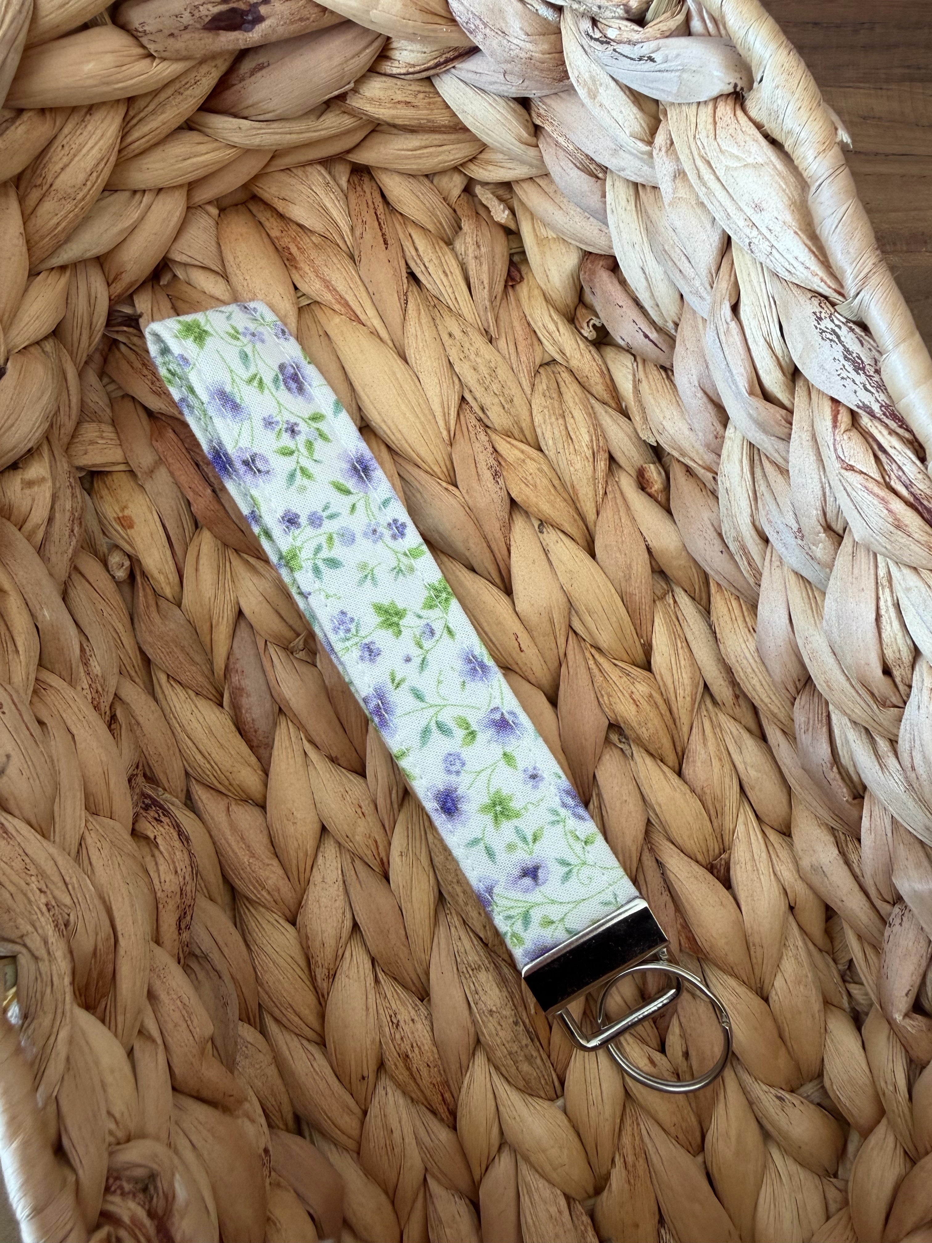 Purple floral wristlet