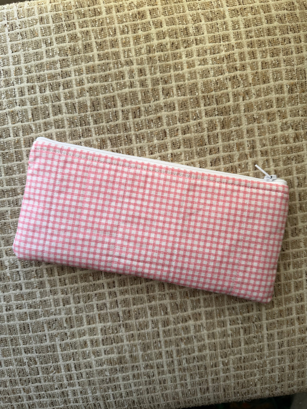 Pink Gingham Pencil case