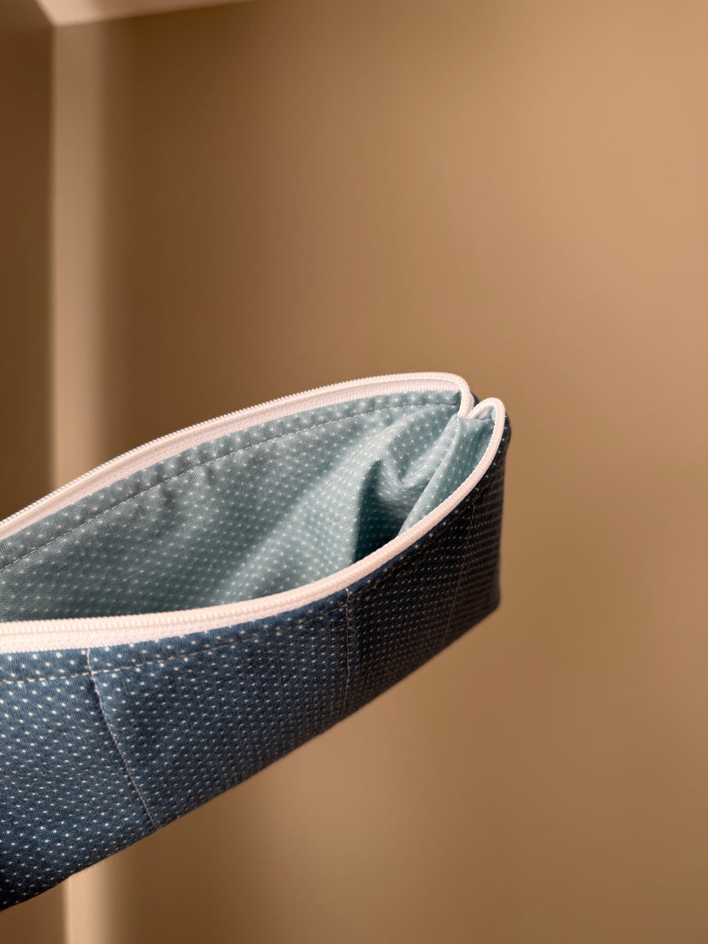 Navy Polka Dot Pencil case