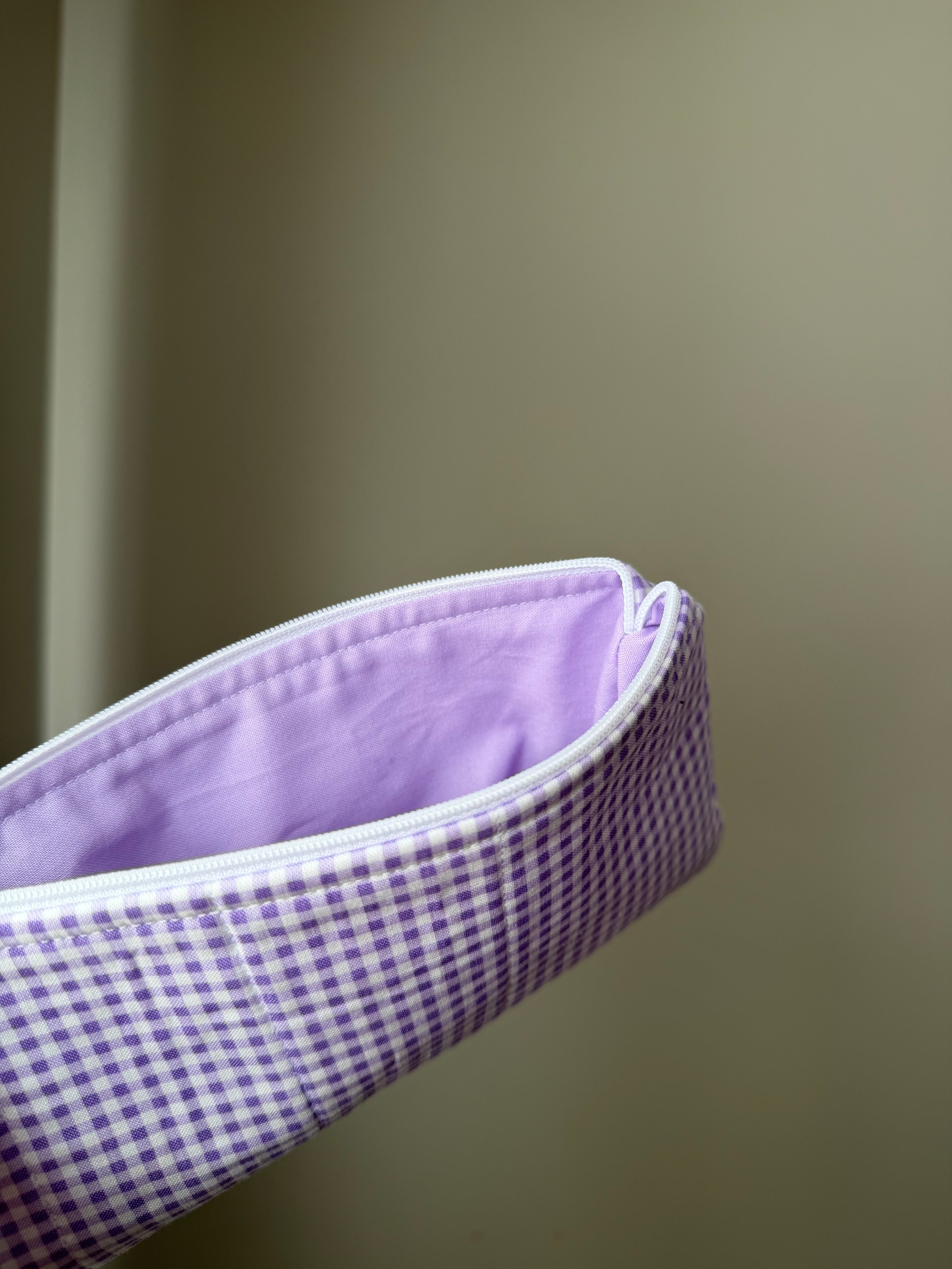 Purple Gingham Pencil case