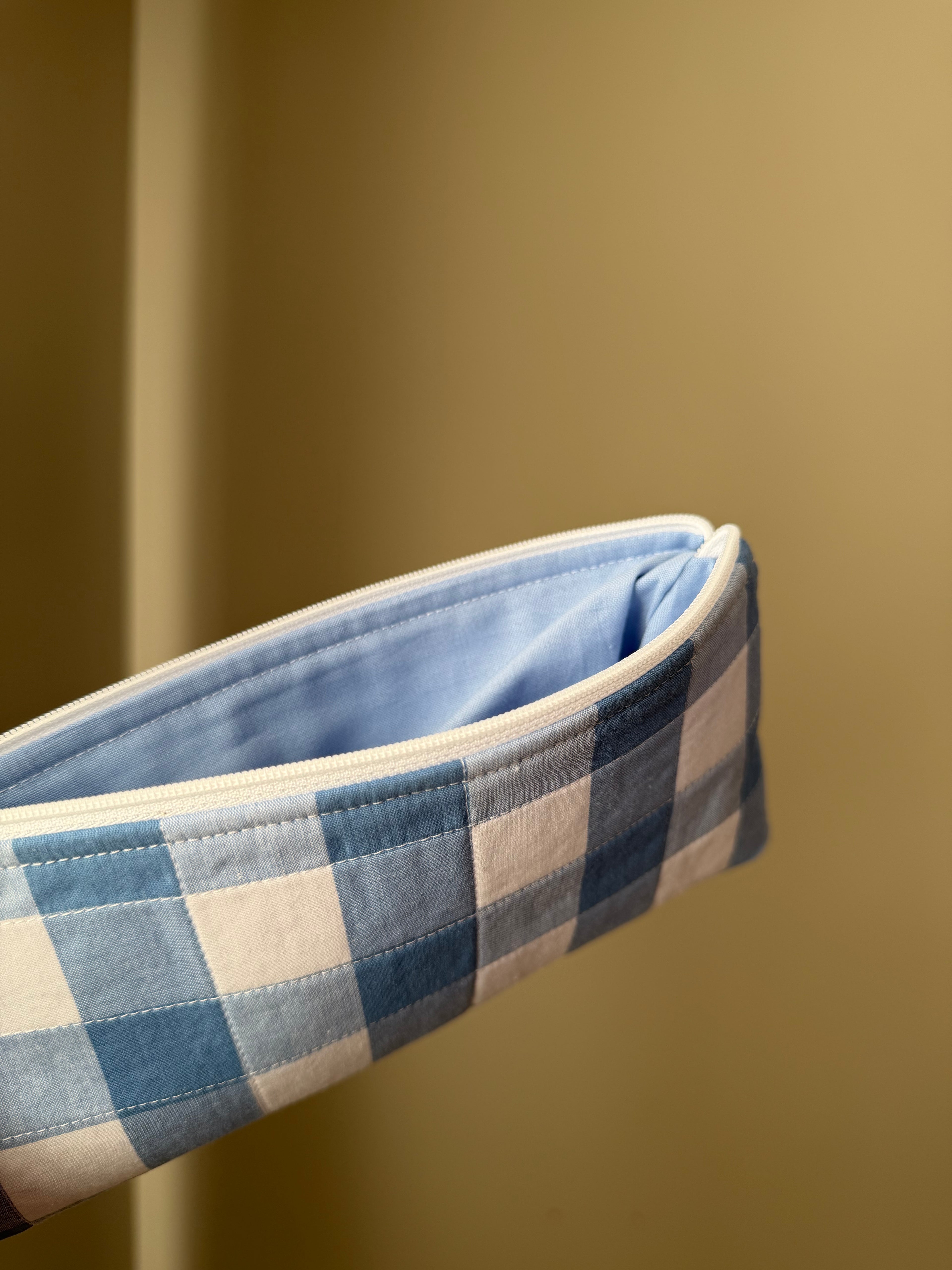 Navy Gingham Pencil case