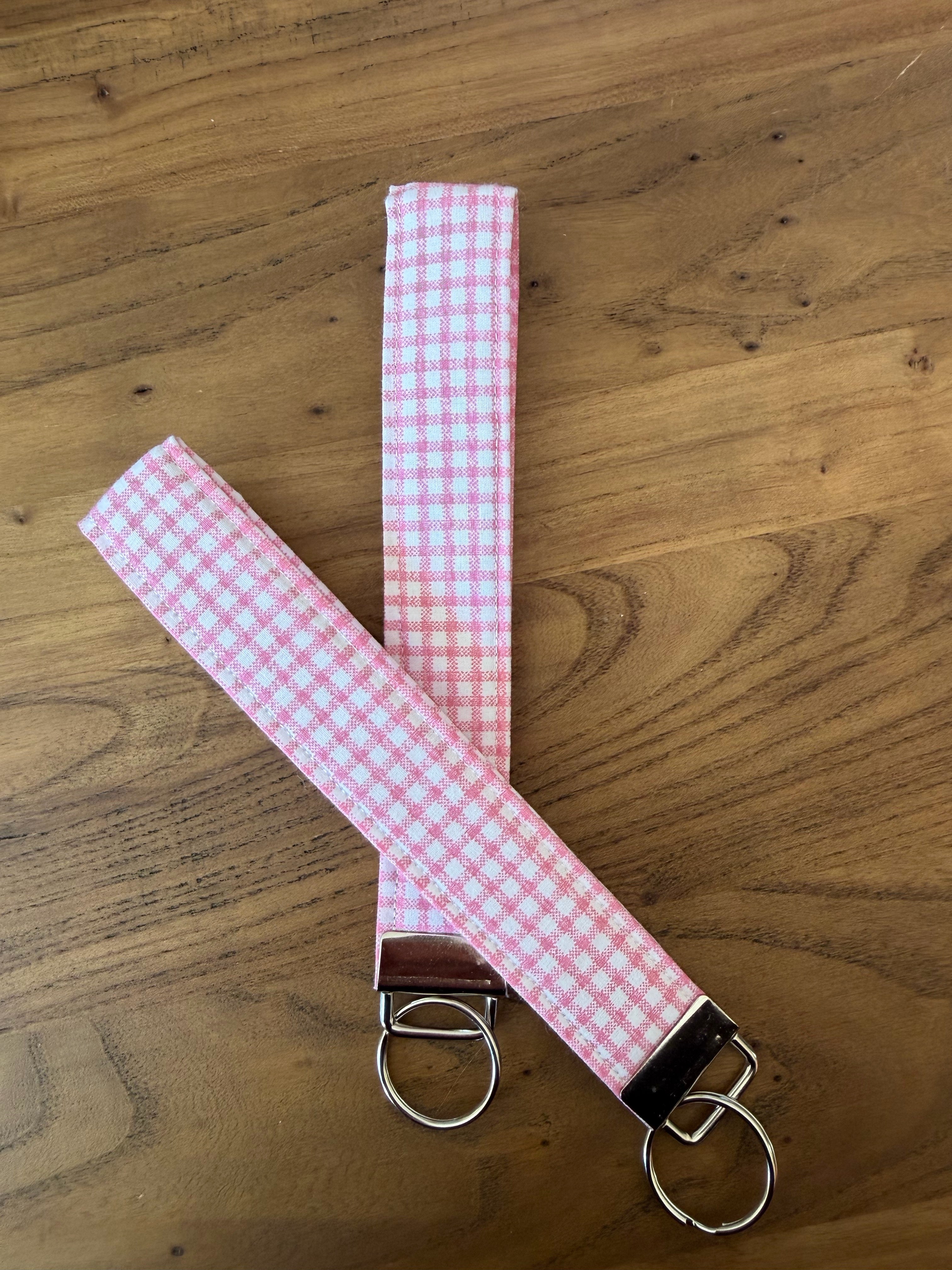 Pink Gingham wristlet