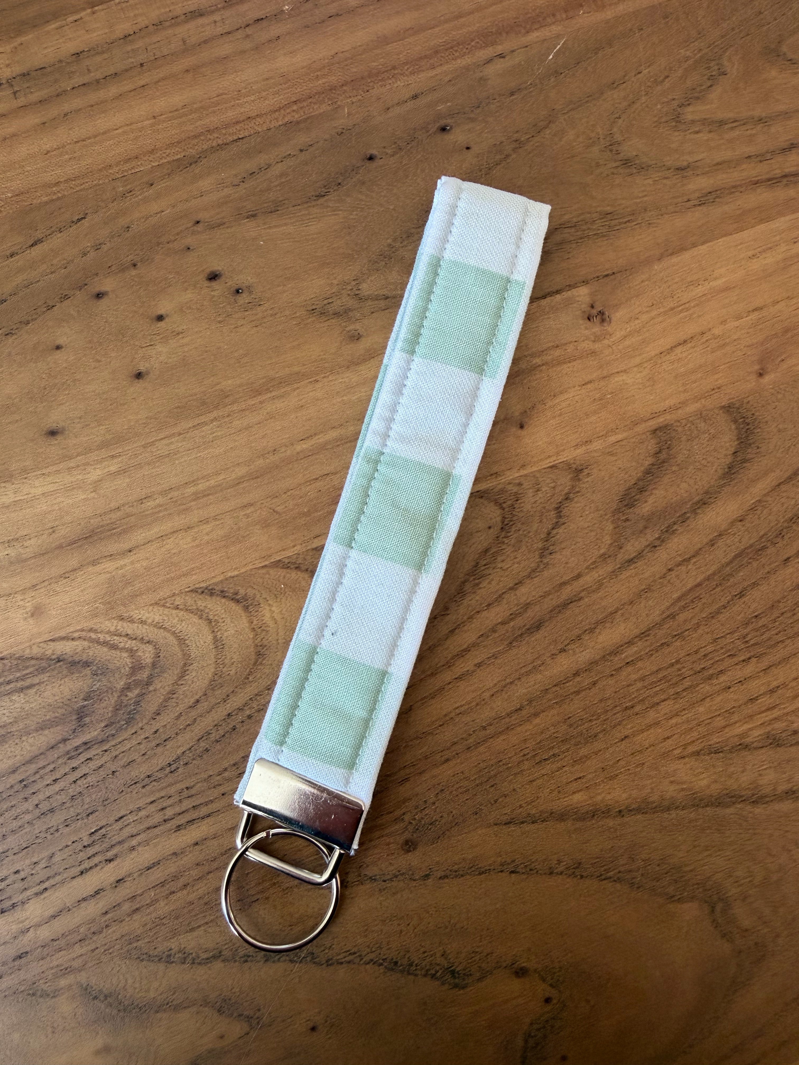 Green Gingham wristlet