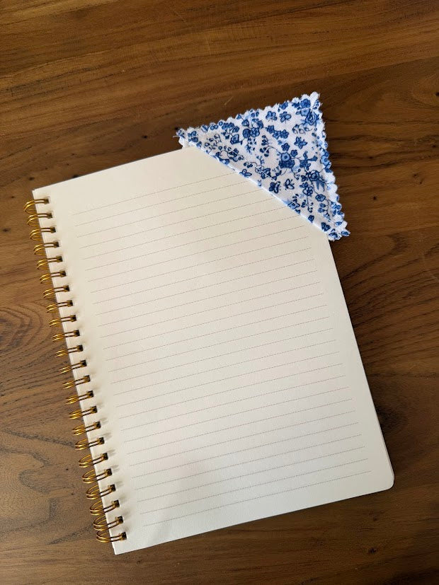 Costal Grandma Blue Fabric Corner Bookmark