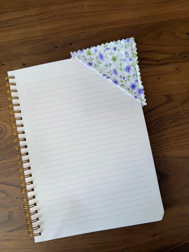 Purple gingham floral Fabric Corner Bookmark
