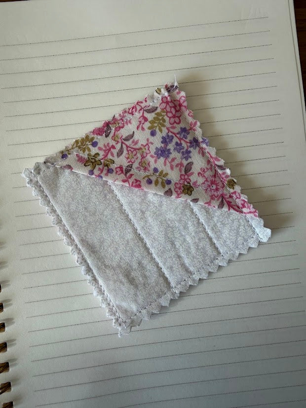 Pink Floral Fabric Corner Bookmark