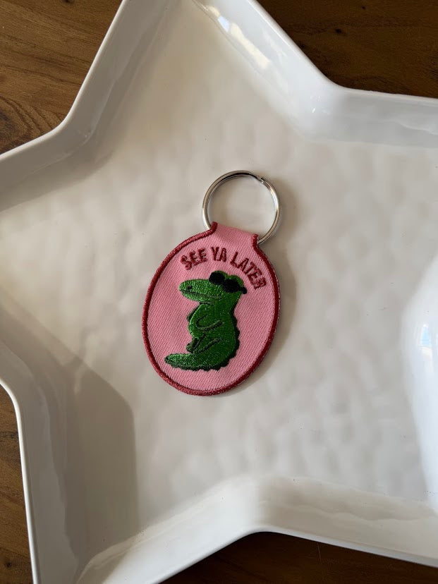 Later Gator Embroidered Keychain