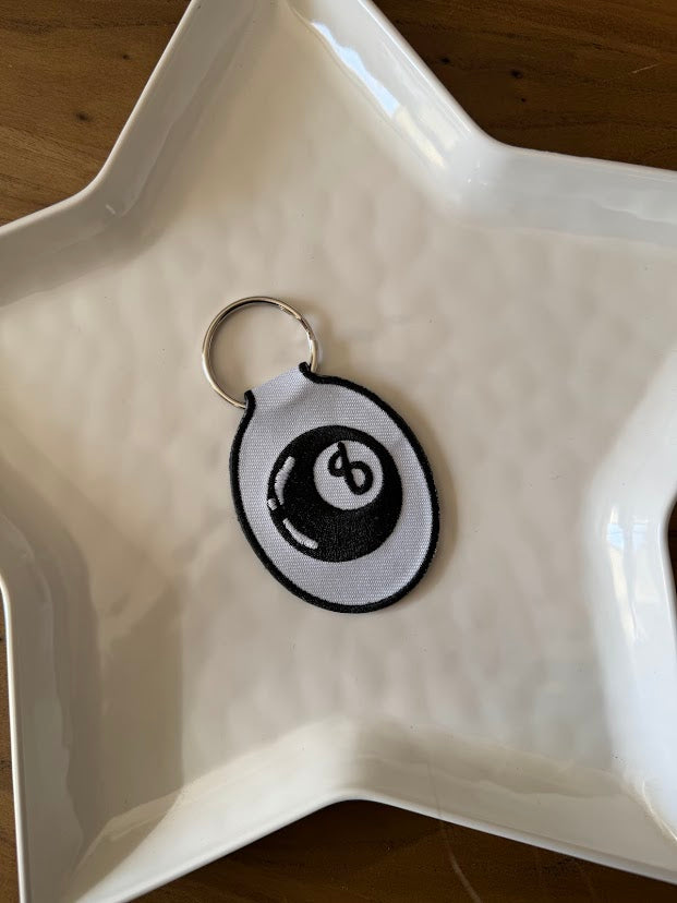Magic 8 Ball Embroidered Keychain