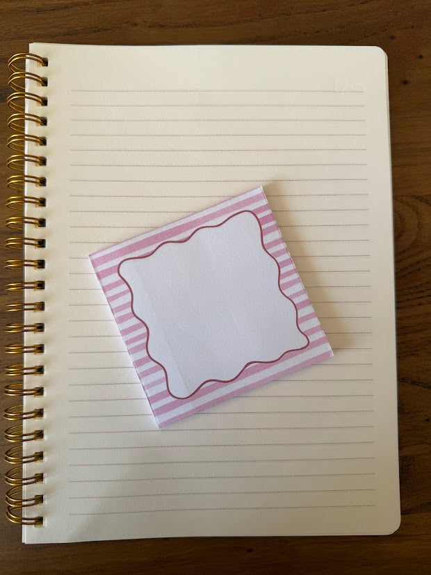 Pink Stripe Sticky Notes