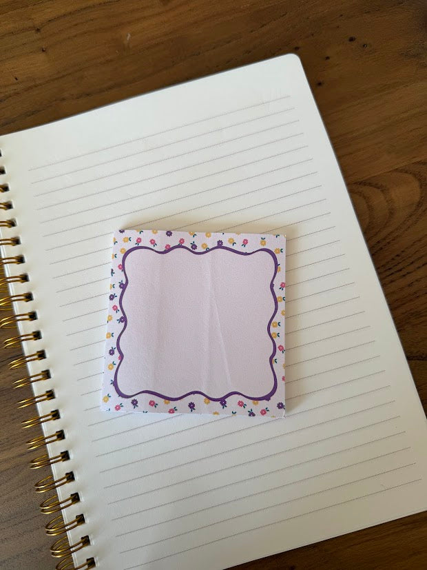 Purple Floral Sticky Notes