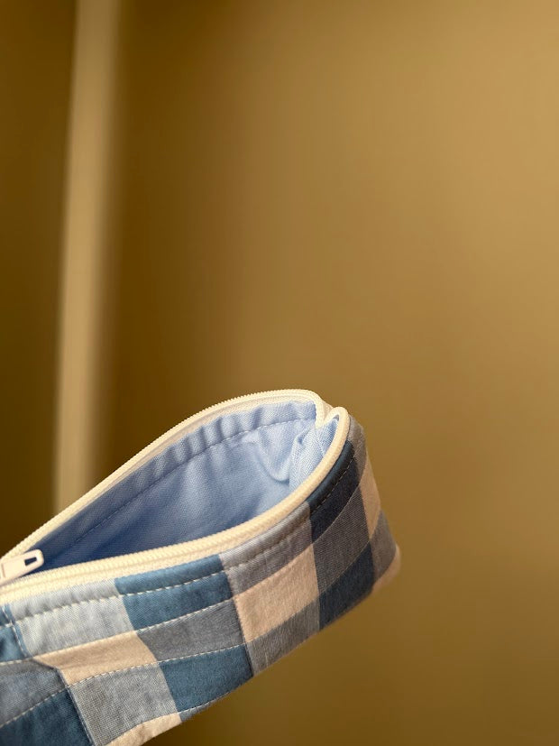 Navy Gingham wallet