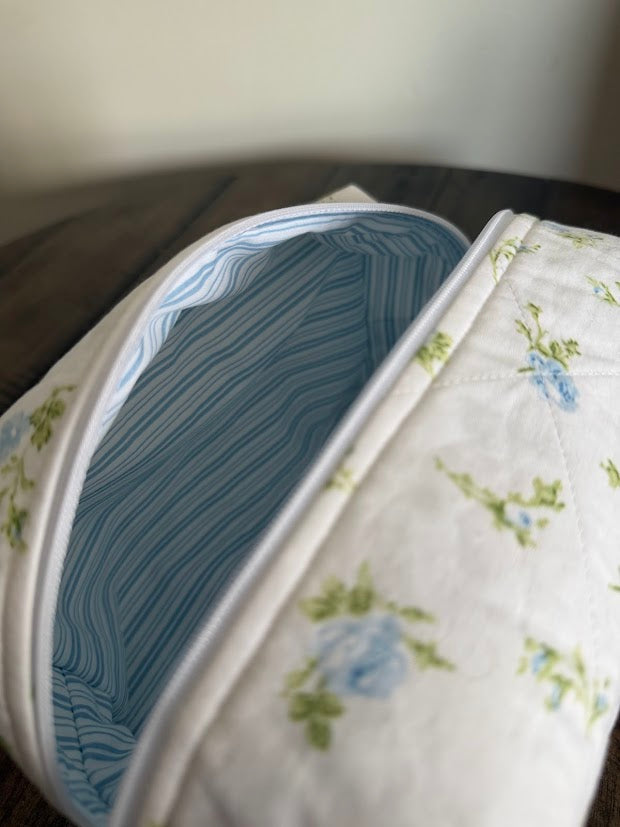 Blue Floral Makeup Bags