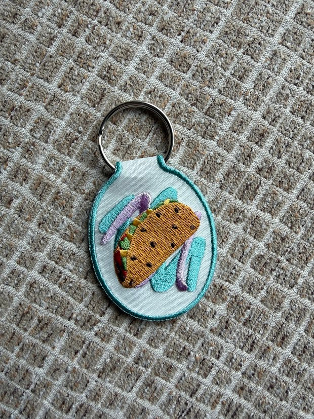 Taco Embroidered Keychain