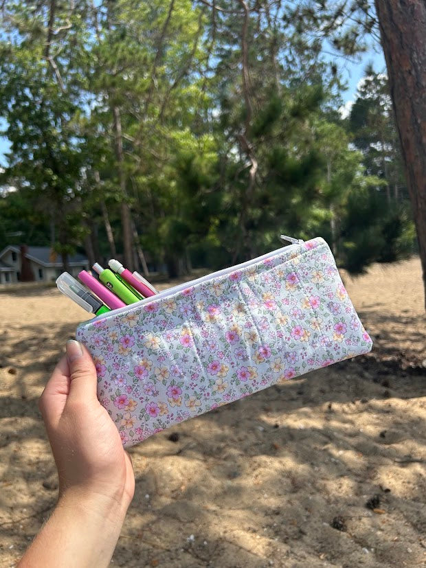 Green floral Pencil case