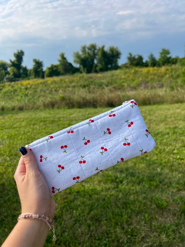 Red gingham cherry Pencil case