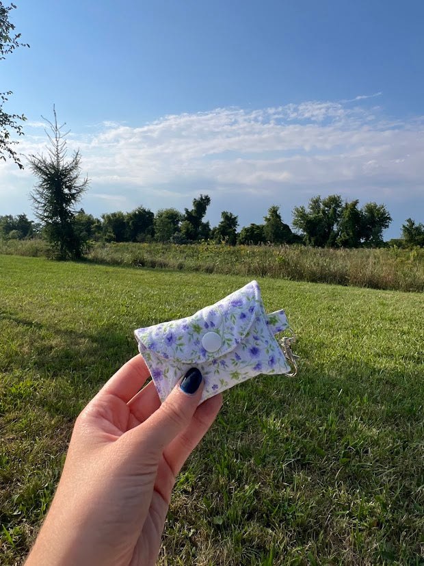 Purple gingham floral AirPod case