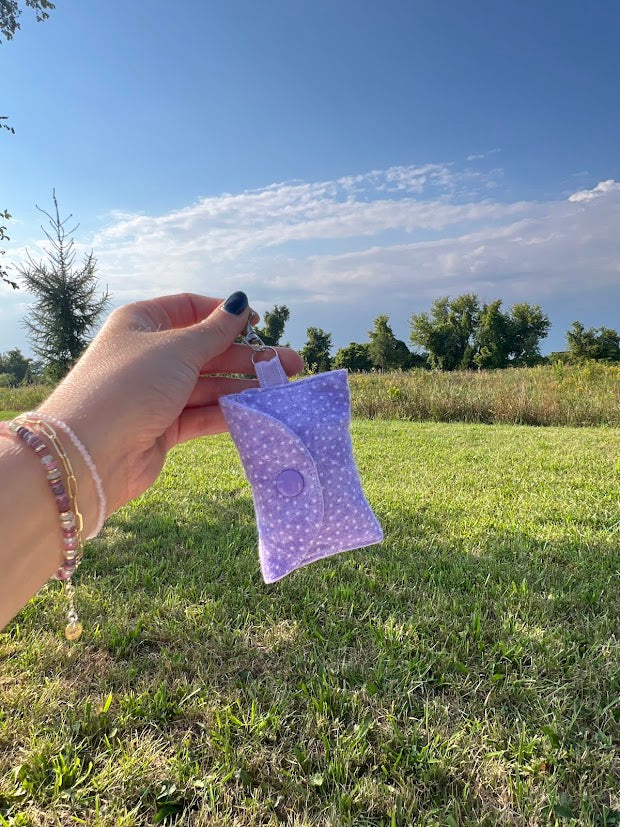 Purple polka dot AirPod case