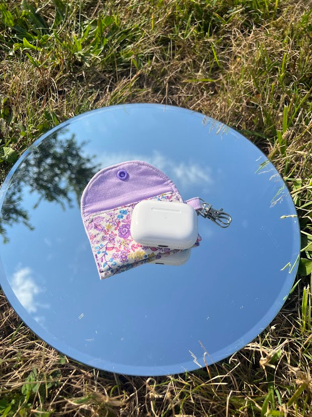 Purple floral AirPod case