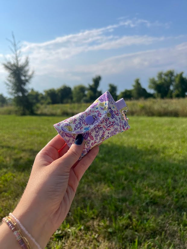 Purple floral AirPod case