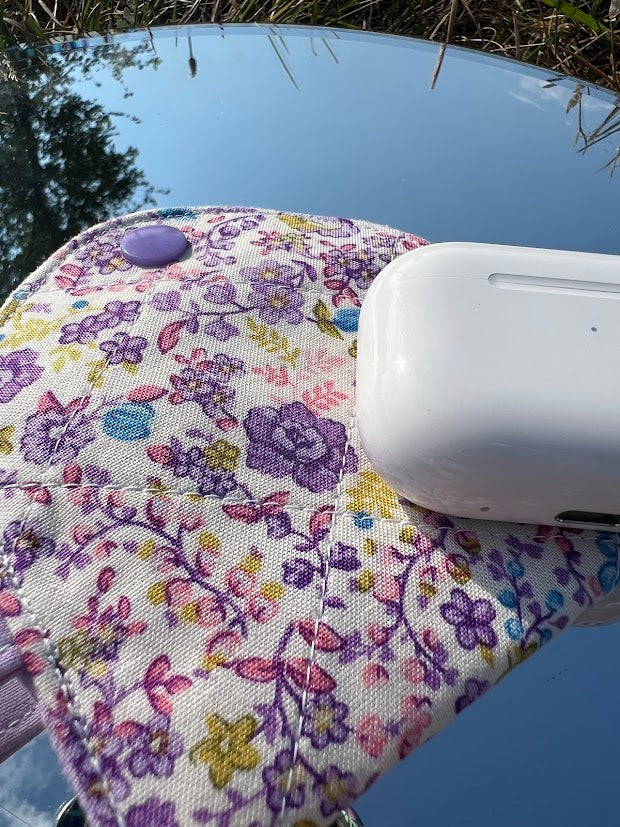 Purple floral AirPod case