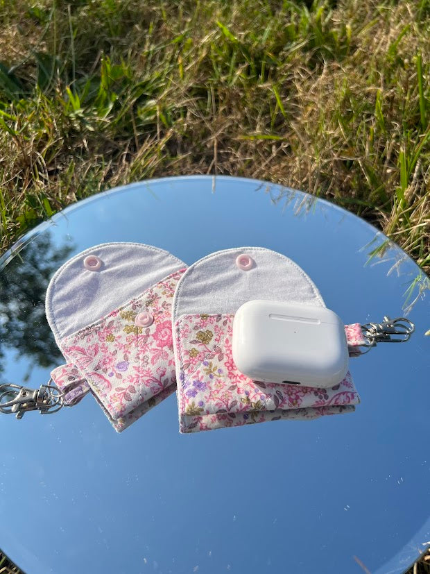 Pink floral AirPod case