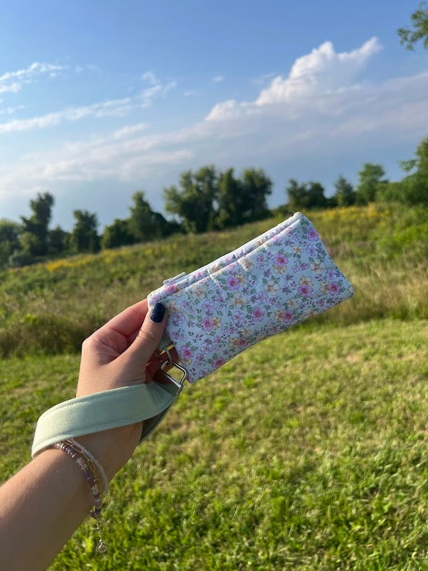 Green floral wallet