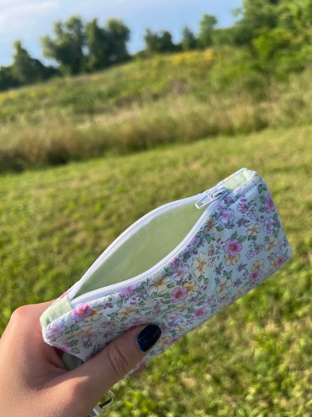 Green floral wallet