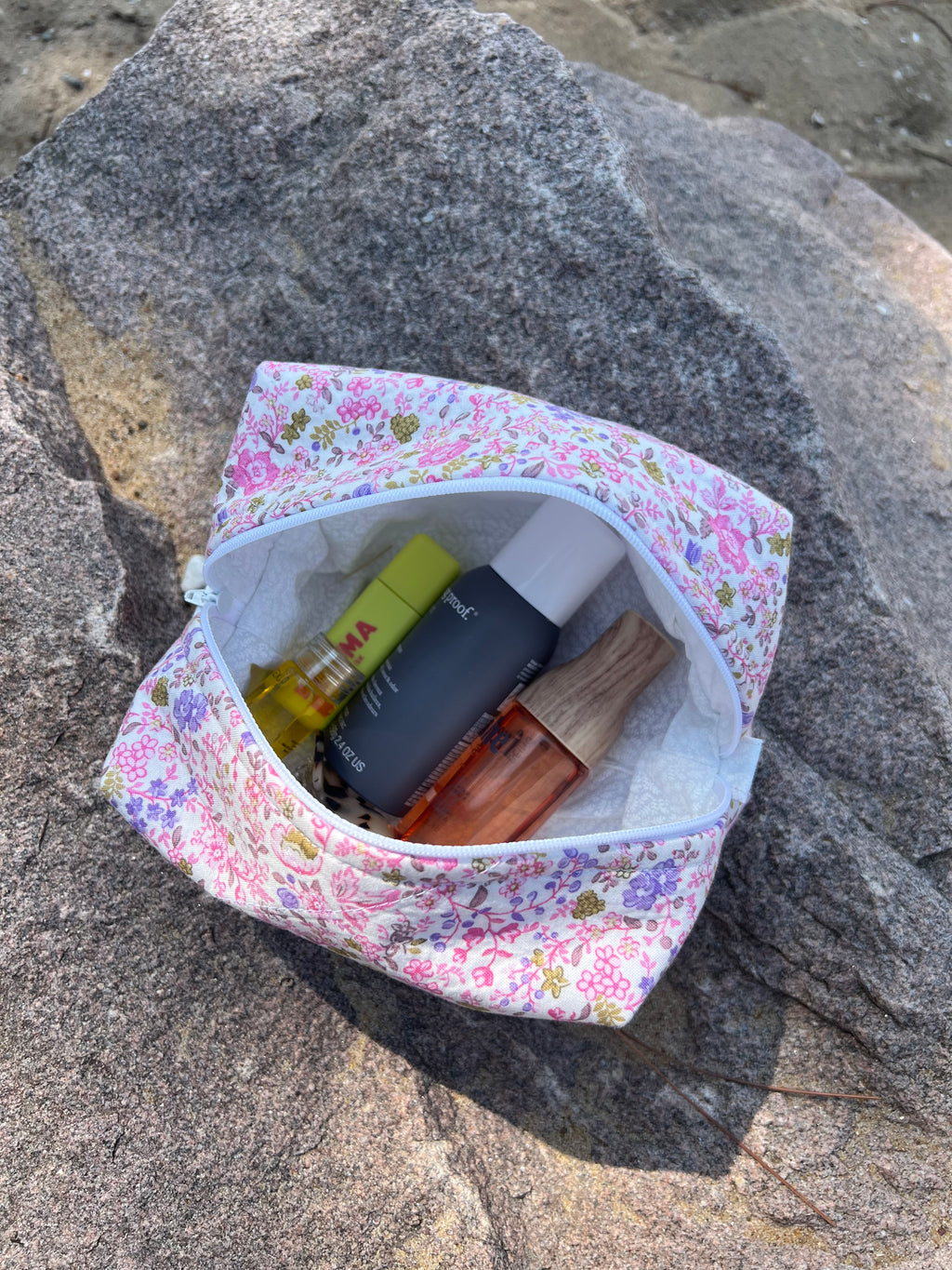 Pink floral Makeup Bags