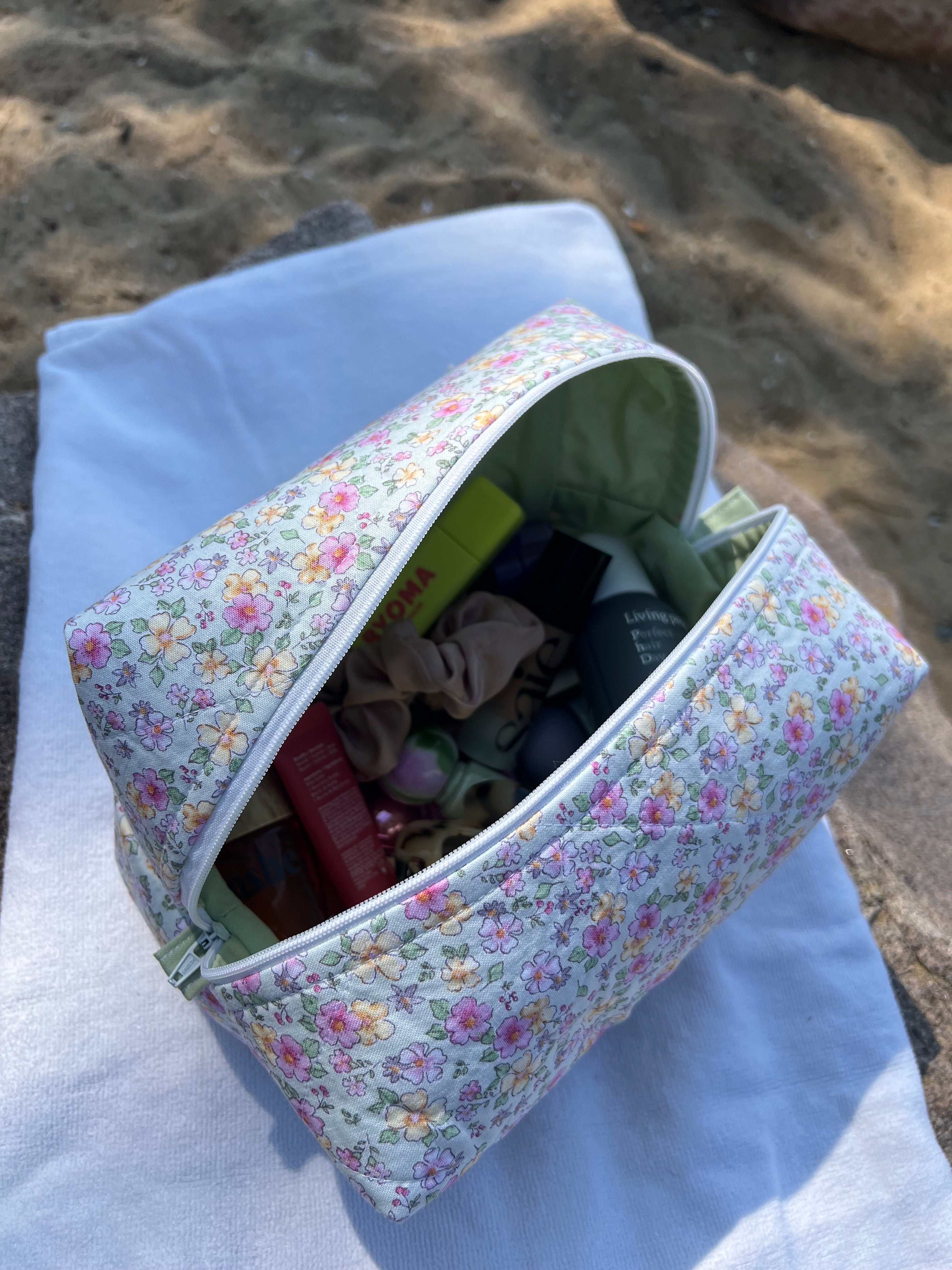 Green floral Makeup Bags