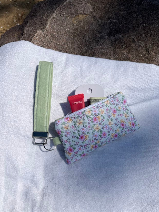 Green floral wallet