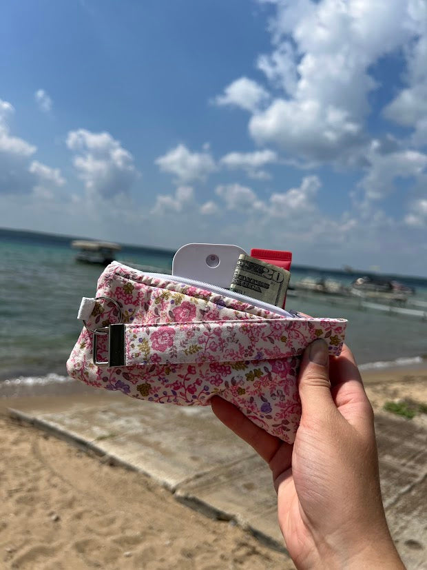 Pink floral wallet