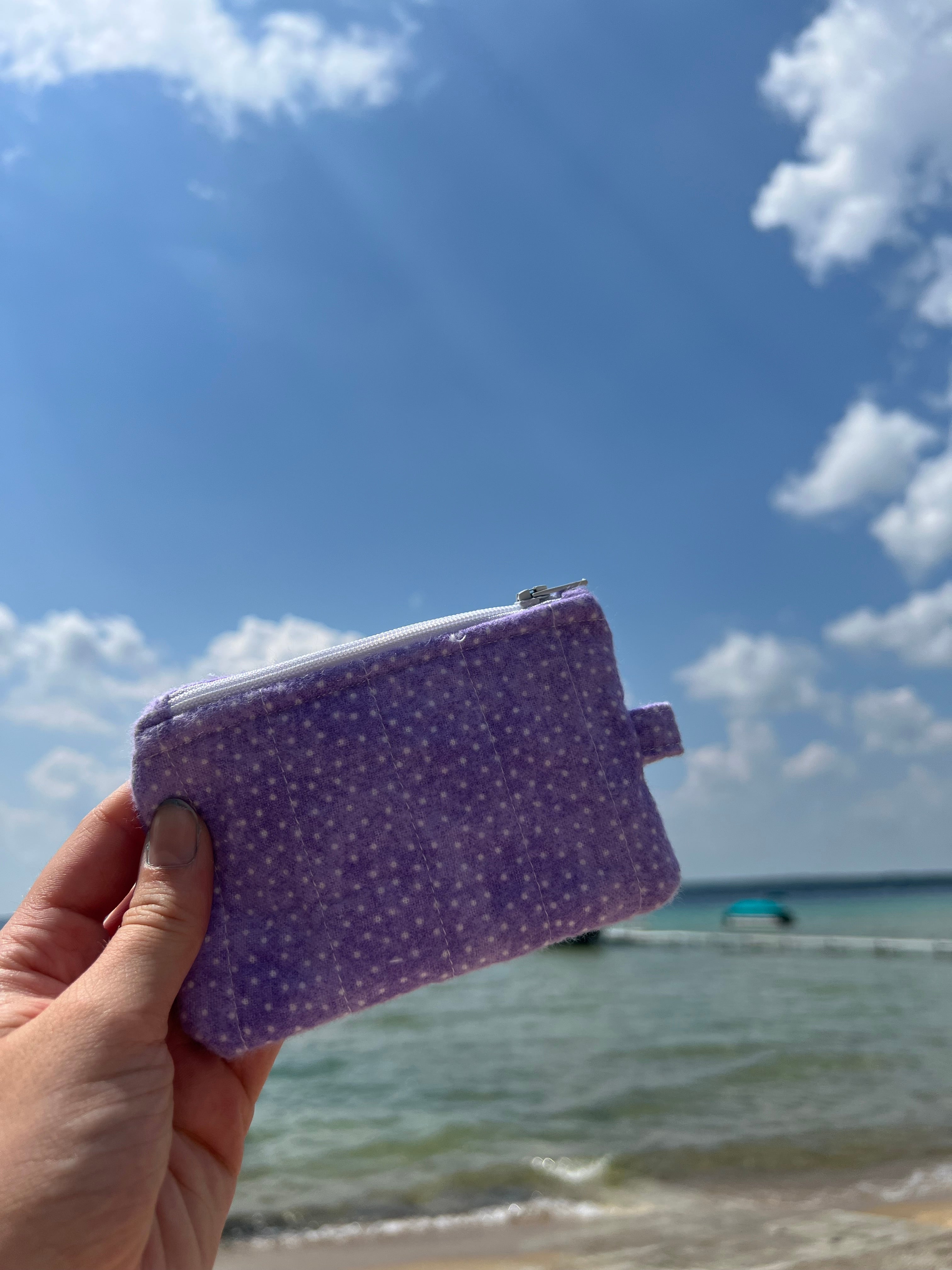 Purple polka dot wallet