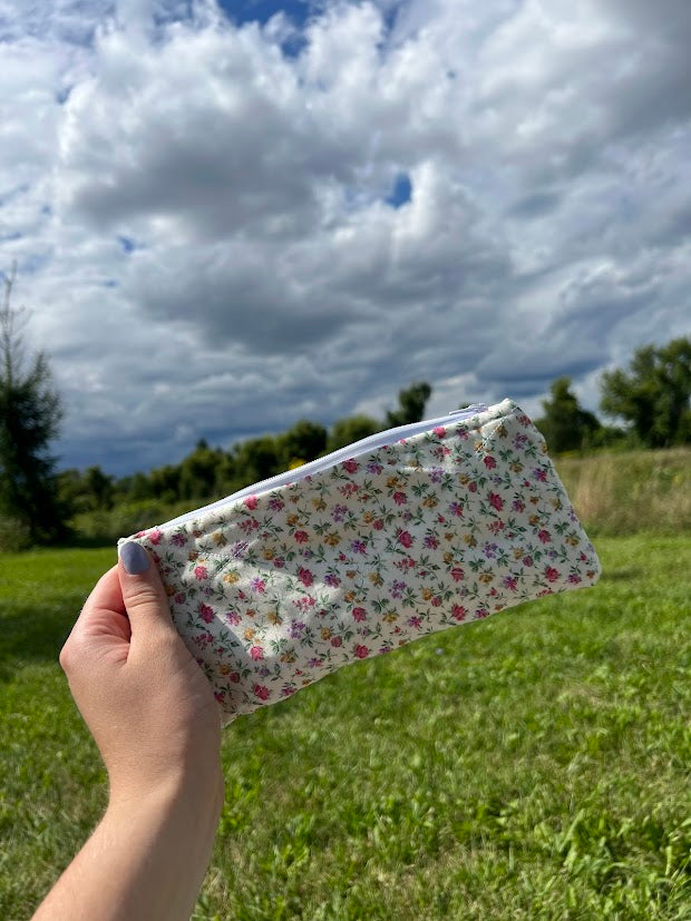 Deep green floral Pencil case