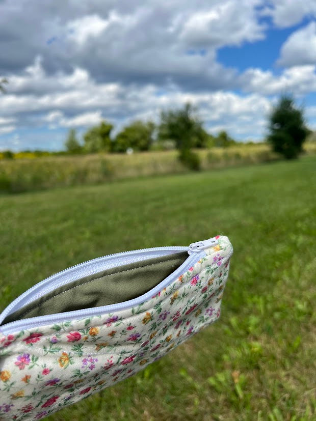Deep green floral wallet