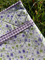 Purple gingham floral Kindle sleeve