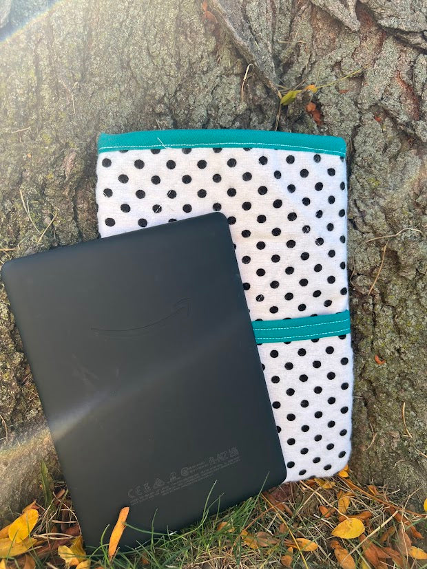Teal Polka dot Kindle sleeve