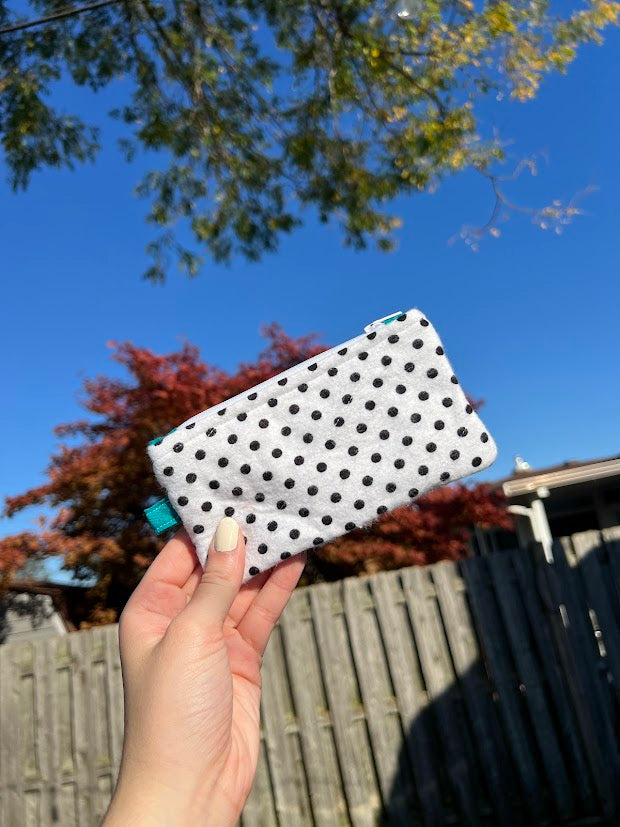Teal Polka dot wallet