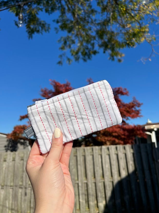 Deep gray stripe wallet